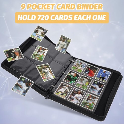 GERMUN 9 Pocket Card Binder - Premium Zip Trading Card Album for MTG, TCG & Sports Cards | Gold Finish