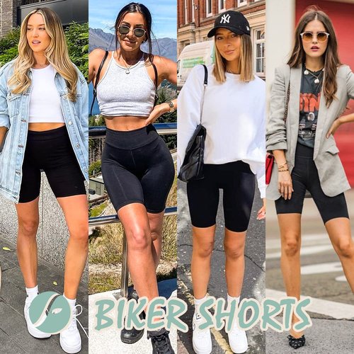FULLSOFT 4 Pack Biker Shorts for Women – 8" High Waist Tummy Control Workout Yoga Running Compression Exercise Shorts with Pockets(4 Pack Black/Black/Navy Blue/Grey,Large-X-Large)