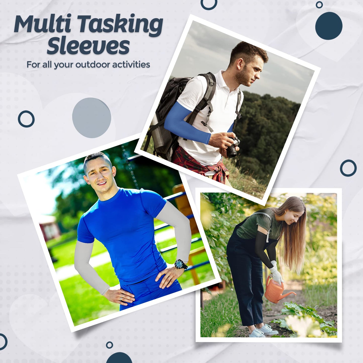 KUHNMARVIN 2Pairs Arm Sleeves for Men Sun Protection Tattoo Cover-Up Volleyball Arm Sleeves Softball Pickleball Women Compression Arm Sleeves Robin Egg Blue