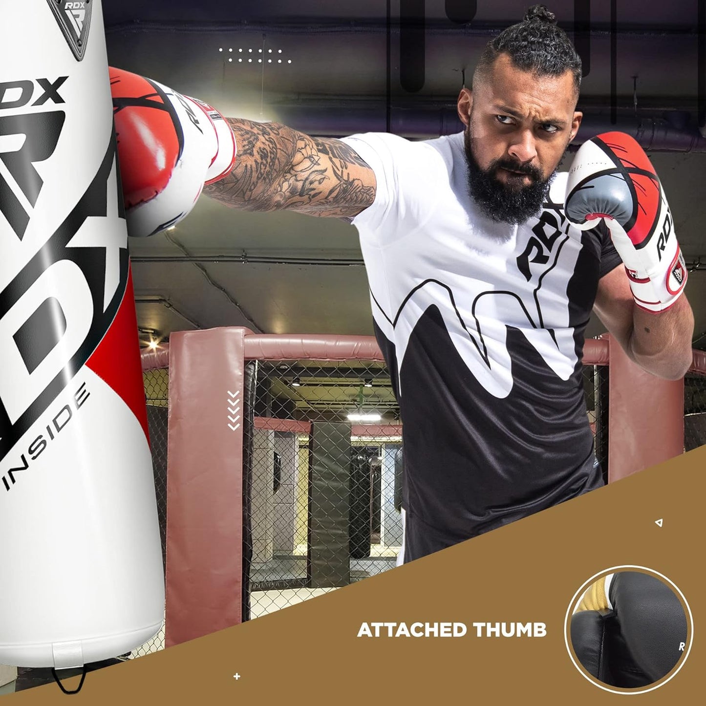 RDX Boxing Gloves - EGO Sparring & Training Mitts | Maya Hide Leather, Ventilated, Long Support, 8-16 oz