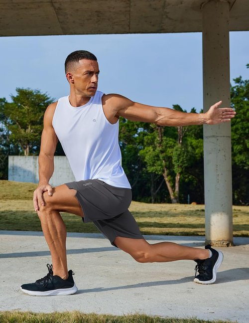 COOFANDY Men's Athletic Gym Shorts - Quick Dry with Zipper Pockets | 7" Workout & Running Shorts