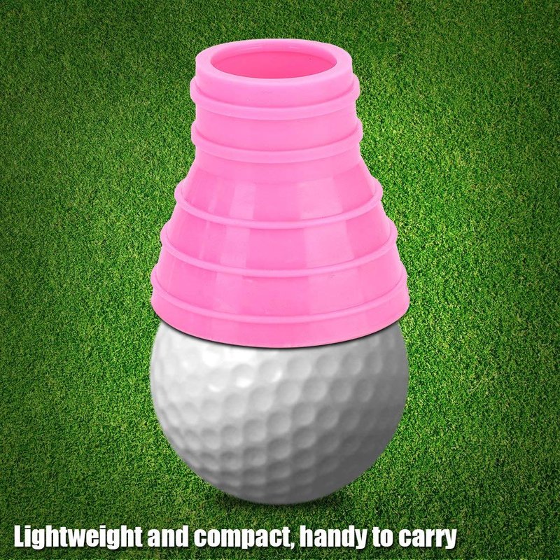 plplaaoo Golf Ball Pick Up Claw Grabber Retriever Premium Silicon Pink Golf Training Accessory for Golfers Lightweight Compact Size 4.8cm Pink