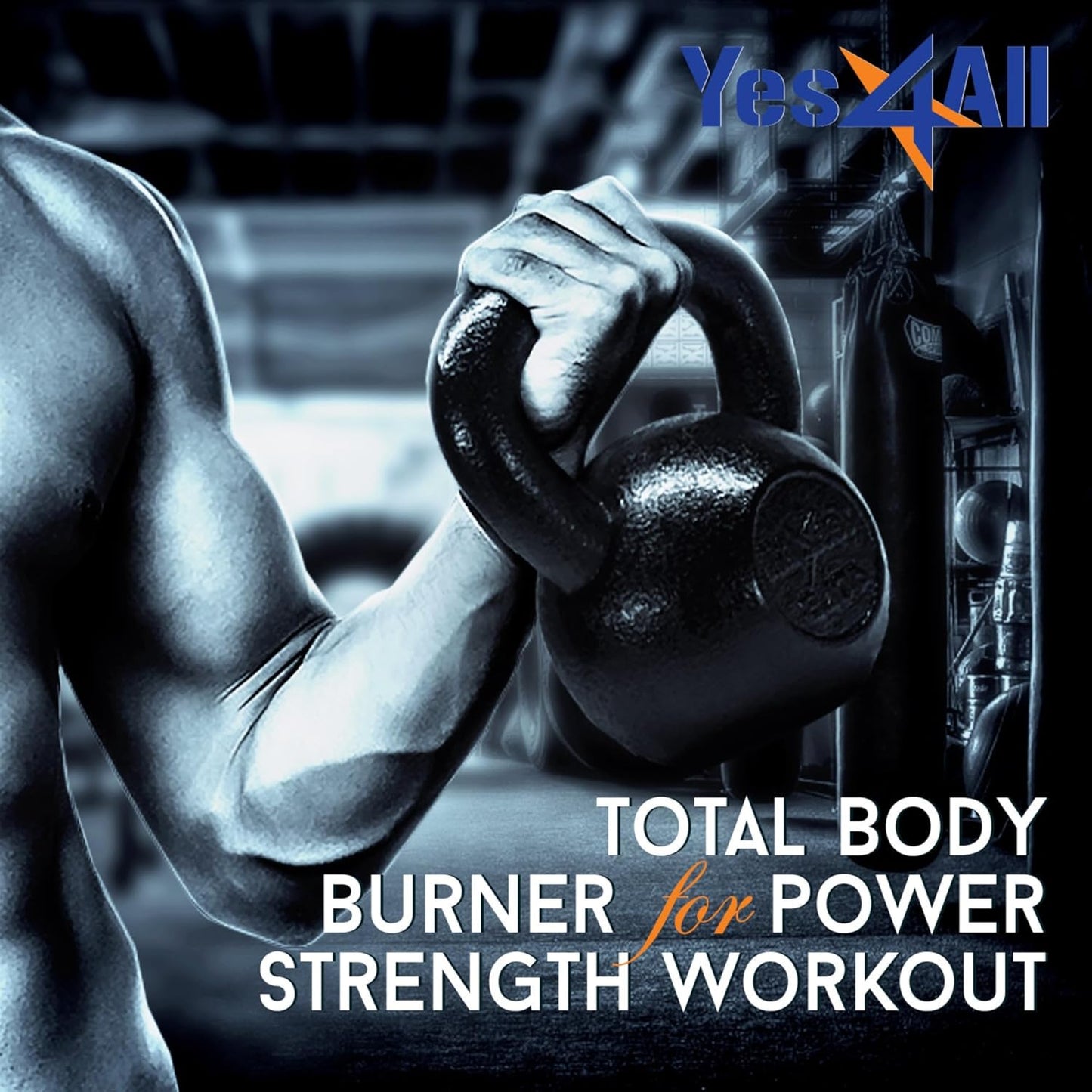 Yes4All Cast Iron Kettlebell Set | Strength Training Weights 5-80 Lbs for Full Body Workouts