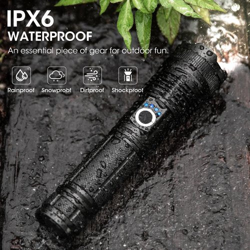 Kmivo Flashlights Rechargeable LED High Lumens - 4 Pack 90,000LM Super Bright Flashlight, Adjustable Powerful Flash Light with 5 Modes, Waterproof Handheld Flashlight for Home, Camping