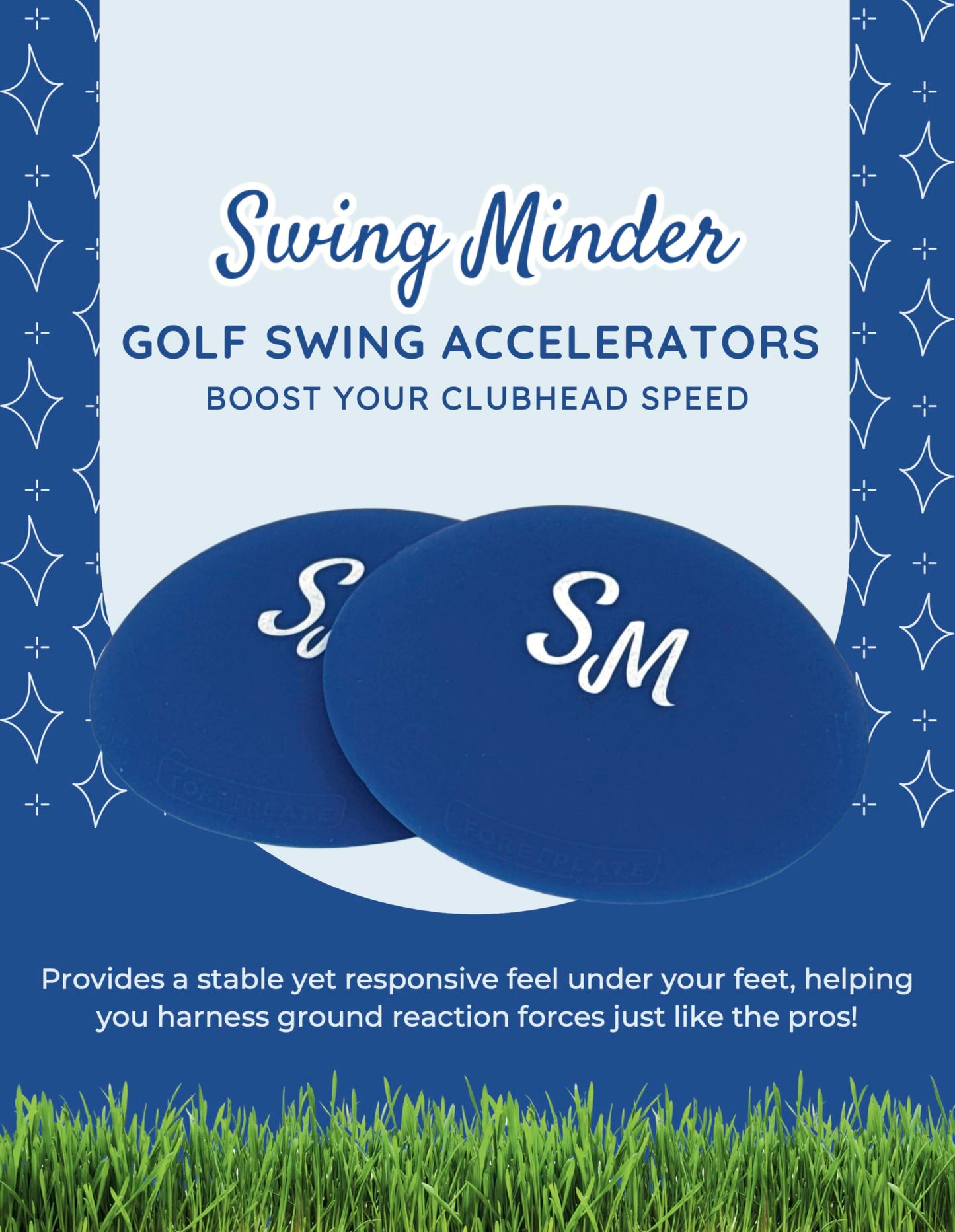 Swing Minder Golf Swing Accelerators (Set of 2) | Ground Force Golf Training Aid to Boost Clubhead Speed, Balance & Power | Improve Swing Stability & Distance