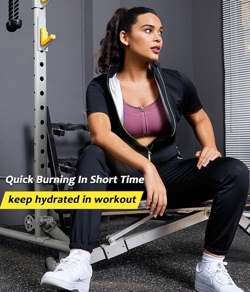 Junlan Sauna Suit for Women - Heat-Trapping Workout Jumpsuit with Stand Collar | Ideal for Fitness