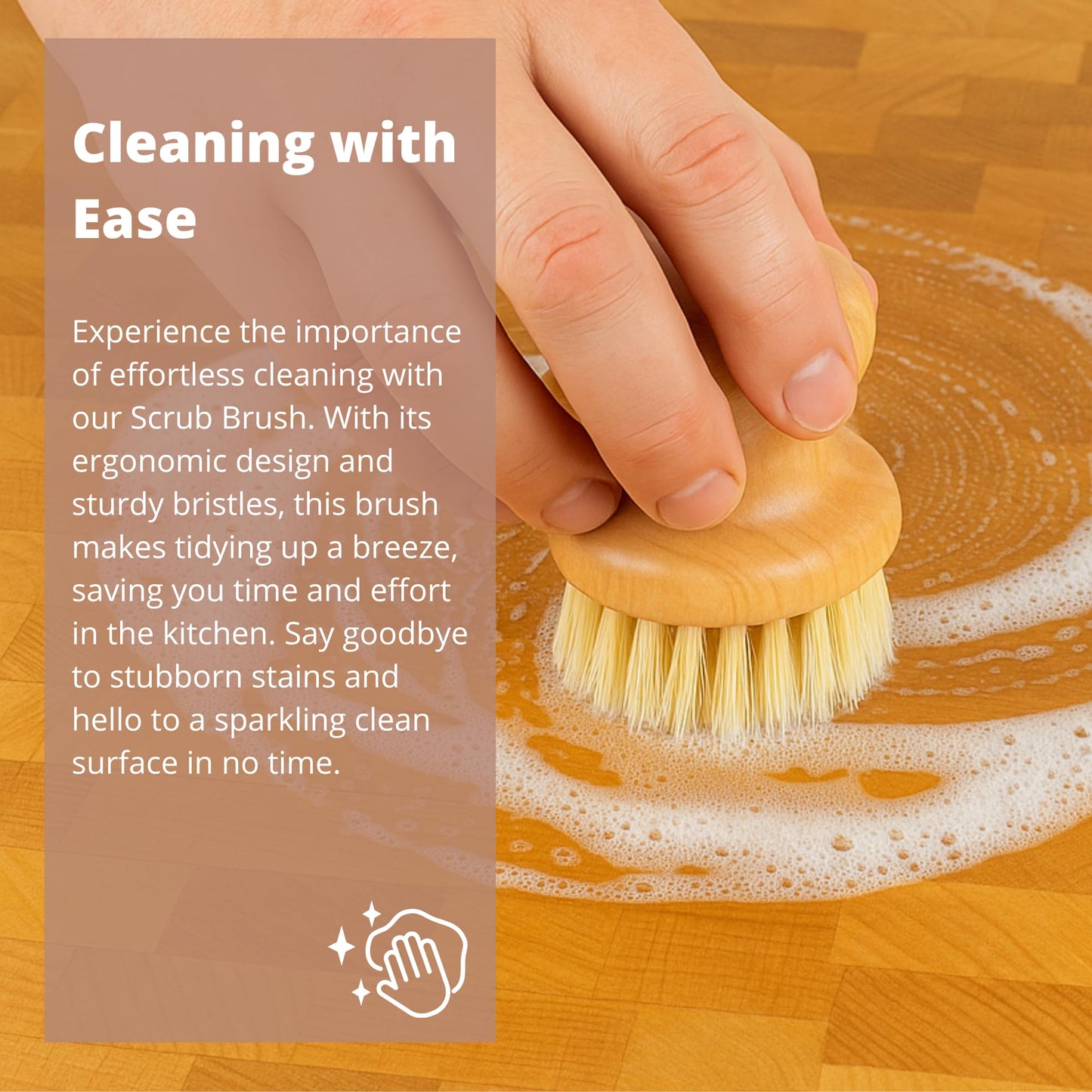 The Block & Board Company Specialist Board Cutting Board Scrub Brush Food Grade Cleaning Brush | For Wood, Stone, Butcher Block, Countertop & Utensils