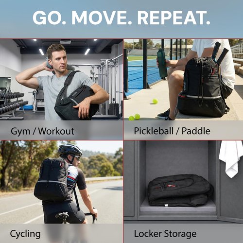 GOGUS Hybrid Gym Backpack for Men & Women - 18L Sports Backpack with Dual Water Bottle Pockets, Mesh Compartment for Gym, Travel - Water Resistant & Reflective Trim Workout Bag