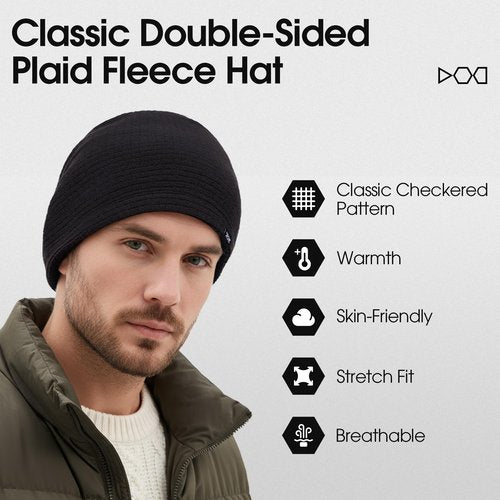 AUSFLUG Beanie Skull Cap for Men Women Winter Slouchy Beanie Hat, Warm for Outdoor Skiing, Running & Work Black