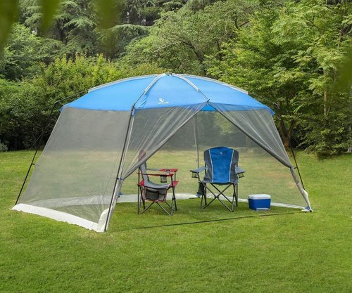 ALPHA CAMP Oversized Camping Chair - Heavy Duty Steel Frame, Supports 350 LBS, Portable with Padded Arms & Cup Holder
