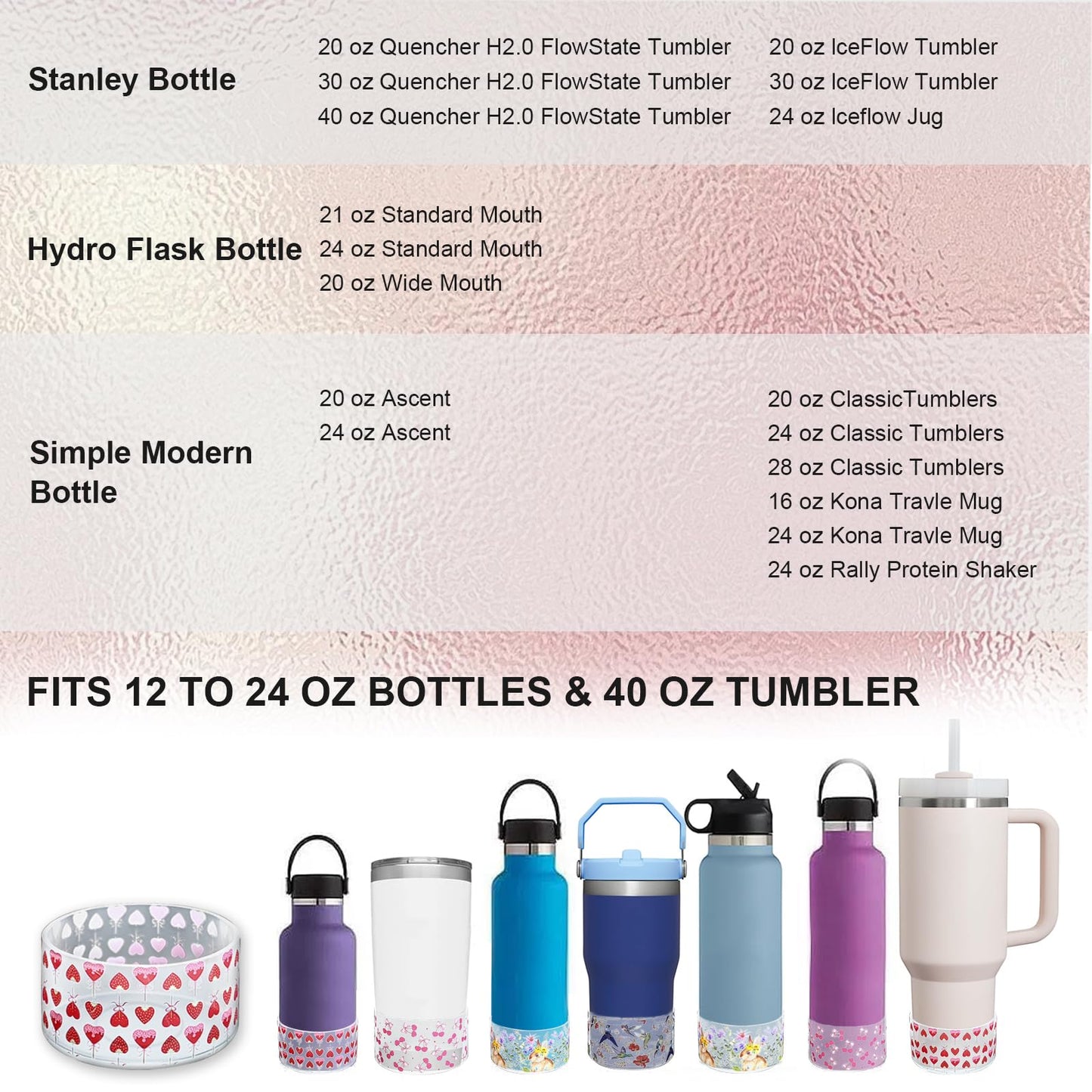 VirgoCCY 2-Pack Clear Transparent Boots for Mother's Day for Stanley Cup 40/30/20 oz, Bottom Protector for Owala Tumbler 40 oz & Stanley IceFlow 20/30 oz, Stanley Cup Accessories, Rabbit & Bird