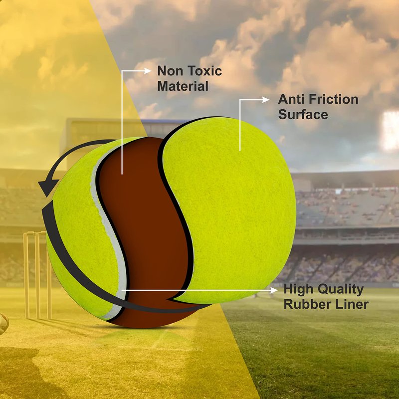 Boldfit Cricket Tennis Ball for Tournament & Street Match – Soft Lawn Cricket Ball for Practice, Training & Casual Play, Durable Tennis Cricket Balls for All Grounds