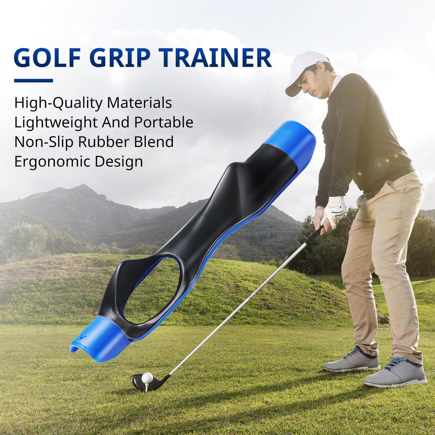 Golf Grip Trainer, Golf Training Aid, Right Handed Golf Swing Trainer to Help Train Correct Hand Position Orange 1pcs & Yellow 1pcs
