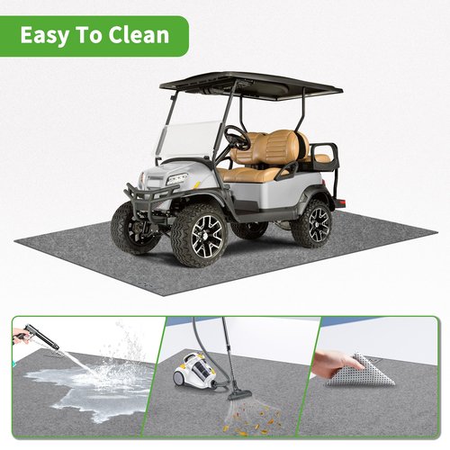 10L0L Golf Cart Parking Garage Mat (8.85' x 5.0' Ft) - Oil Absorbent, Waterproof, Slip-Resistant Garage Floor Mat for Yamaha, Club Car, EZGO, ATV, UTV and Motorcycles