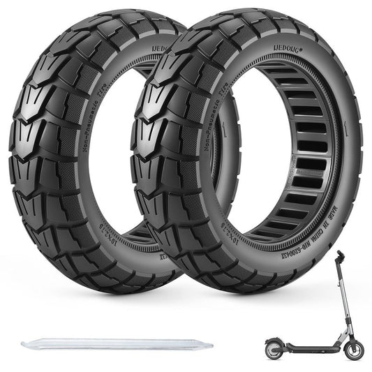 YINCL 10x2.75-6.5 Scooter Tire, 2pcs 70/65-6.5 Solid Off-road Scooter Tires Compatible with Hiboy Titan PRO, Emove Cruiser, Evercross H5,Dualtron 3,Speedway 5,Kugoo G-Booster G2 Pro