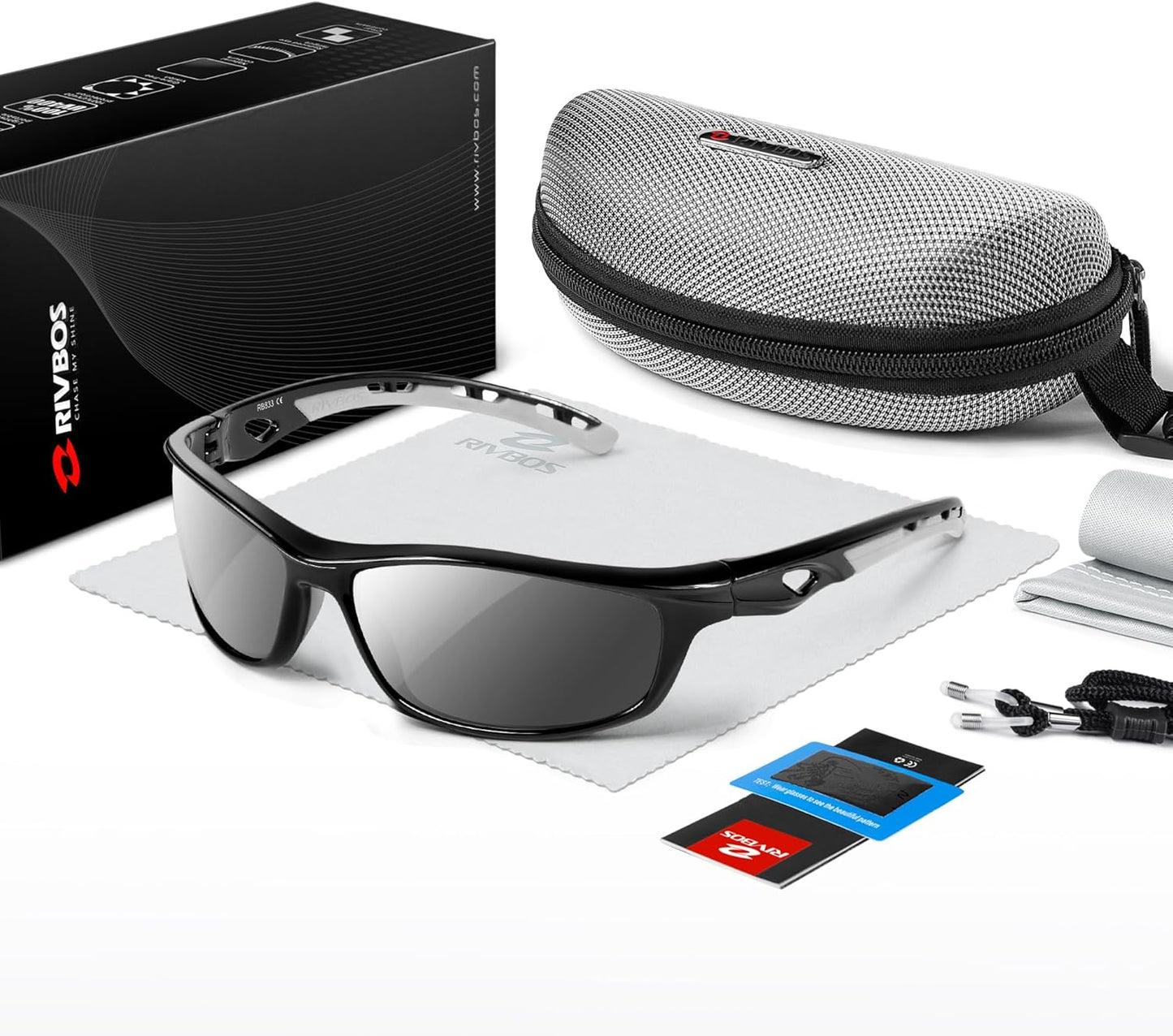RIVBOS Polarized Sunglasses for Men & Women - UV Protection Sports Shades | Ideal for Fishing & Cycling RB833
