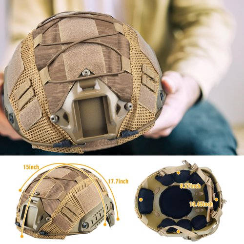 ActionUnion Tactical Airsoft Paintball Fast Helmet with Cover PJ Type Adjustable Protective NVG Mount for Sports Hunting Shooting
