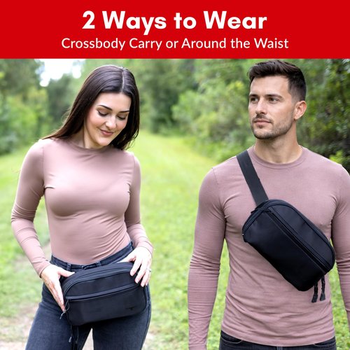 Concealed Carry Fanny Pack & Sling Bag for Men & Women – Tactical Crossbody EDC Waist Bag with Two Removable Holsters, CCW Fast-Access Interior & Multiple Organizer Pockets for Travel & Outdoor Use
