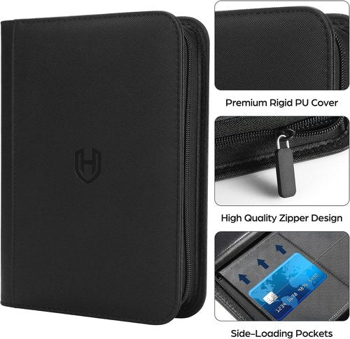 Card Binder - 12 Pocket Zippered Trading Card Holder | Premium PU Cover for TCG, MTG, Sports Cards