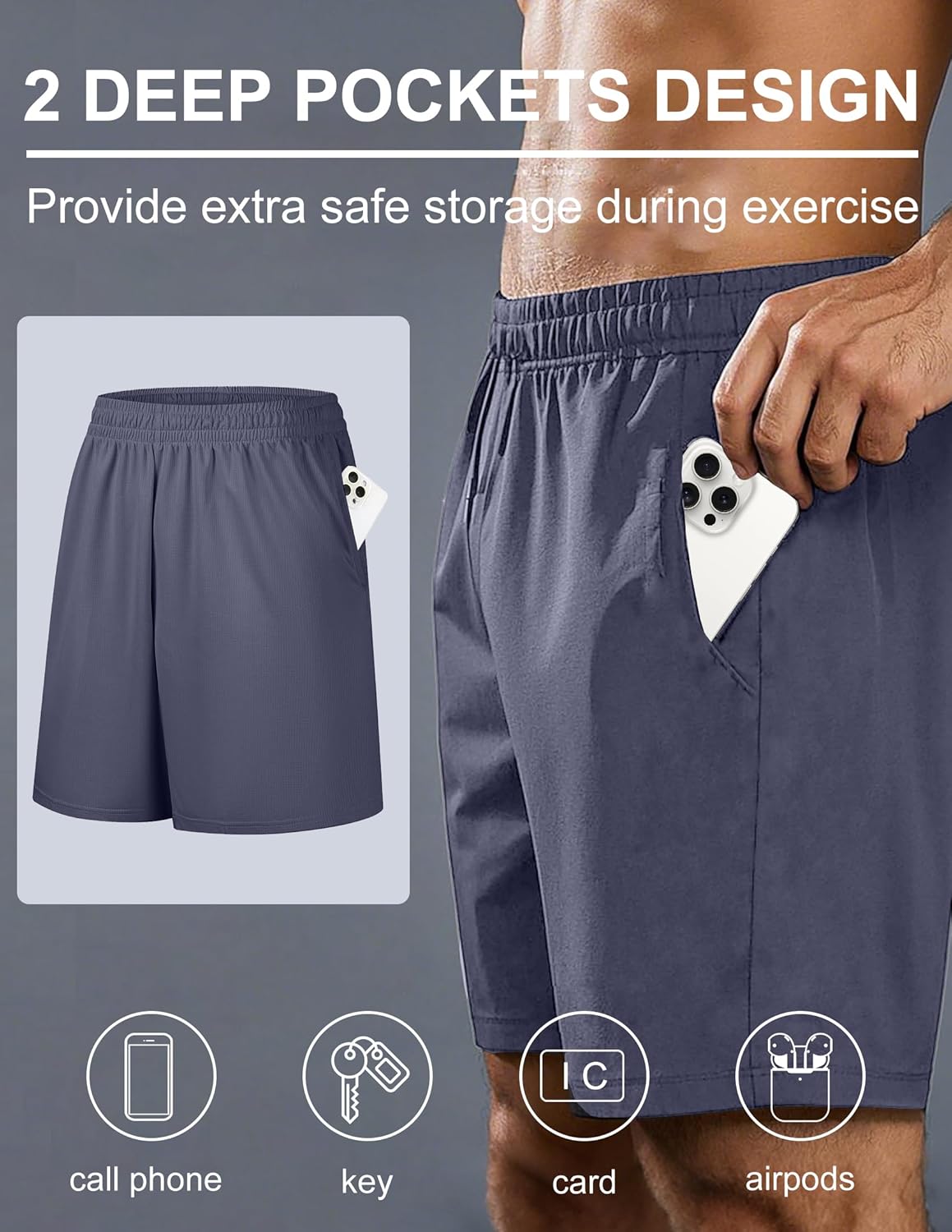 OYGSieg Men's Athletic Basketball Shorts - Quick Dry Mesh Gym Shorts with Pockets | 6 Pack