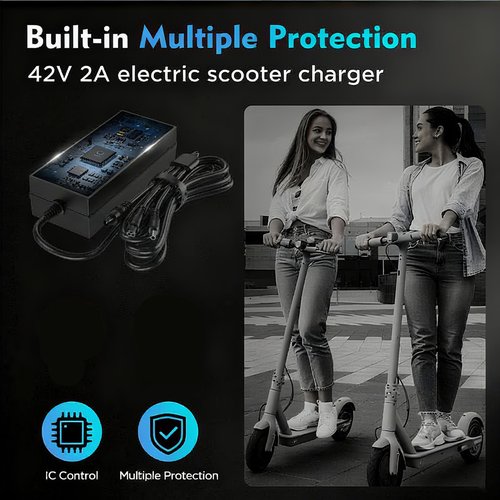EVAPLUS 42V 2A (84W) Power Adapter for Lime Scooter Chargers for Ninebot G30LP ES2 ES4 ES1L F20 F30 F40 E22 E25 Xiaomi M365 Pro/Pro2 Lime-S and Hiboy S2R Electric Scooter with 36V Li-ion Battery