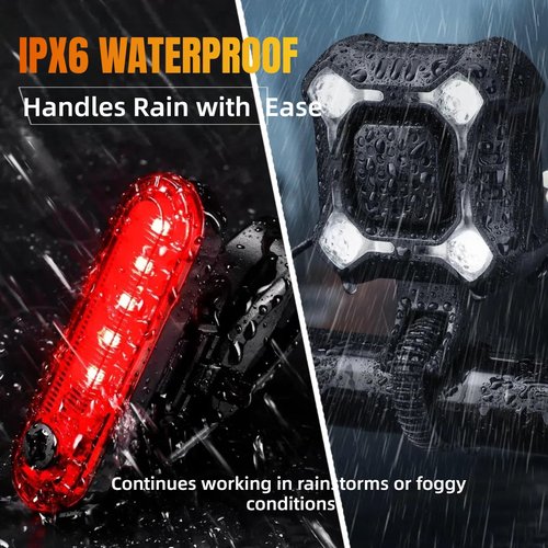 140 dB Bicycle Horn with Front and Rear Lights，USB Rechargeable Bike Bell with Wide-Beam LED Headlight, IPX6 Water-Resistant, for Night Riding and Daily Commute, Suitable for Commuters, E-Bike Riders