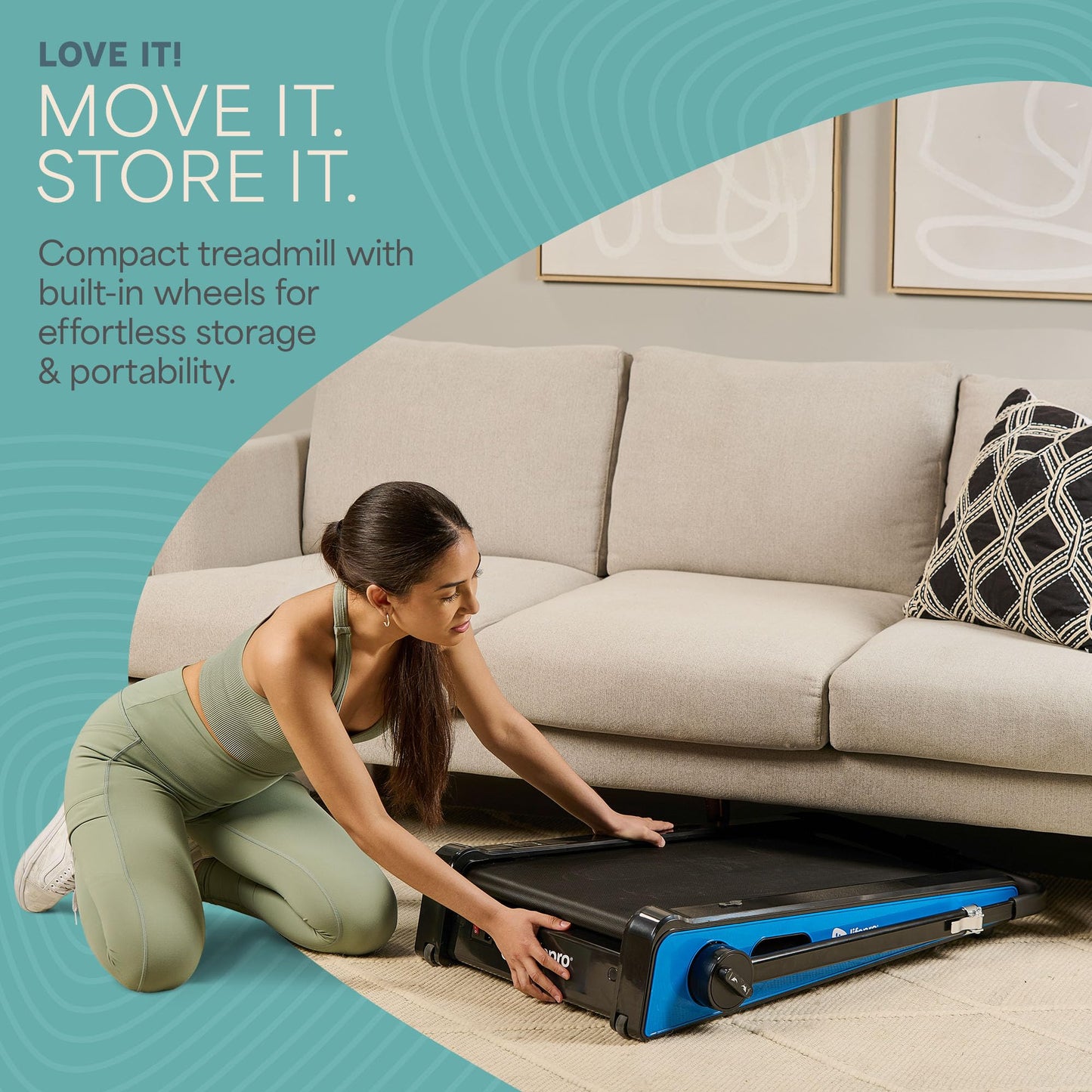 Lifepro Smallest Portable 30in Small Mini Walking Pad Treadmill Installation Free, Adjustable Incline, Under Desk Work Compact Treadmills for Home/Office - Max Load 220Lbs & Speed 3MPH