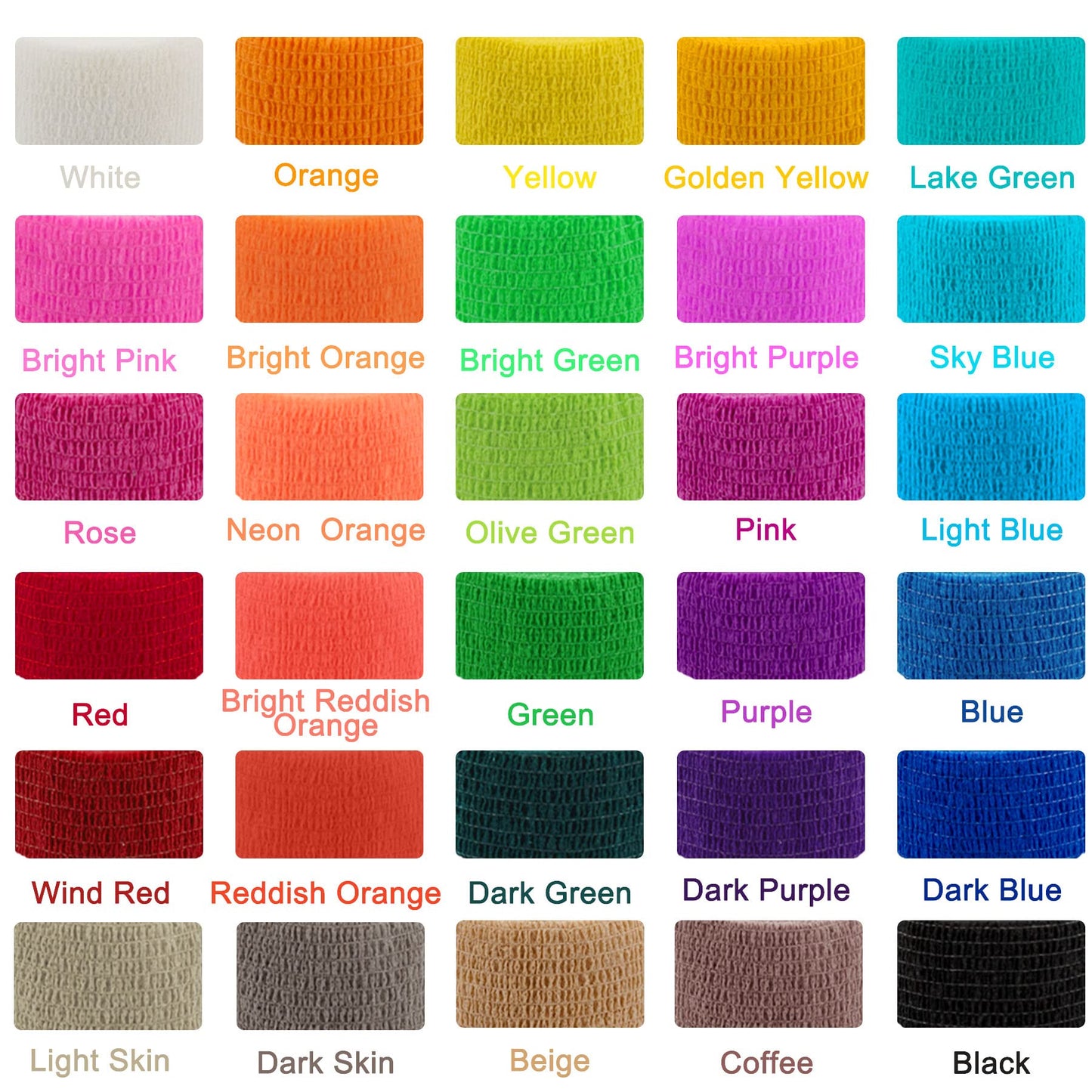 BQTQ 60 Rolls Self Adhesive Bandage Wrap 2 Inch Self Adherent Wrap Self Stick Bandages Wound Tape Stretch Bandage for Wrist Ankle Swelling Sprains(Rich Color)