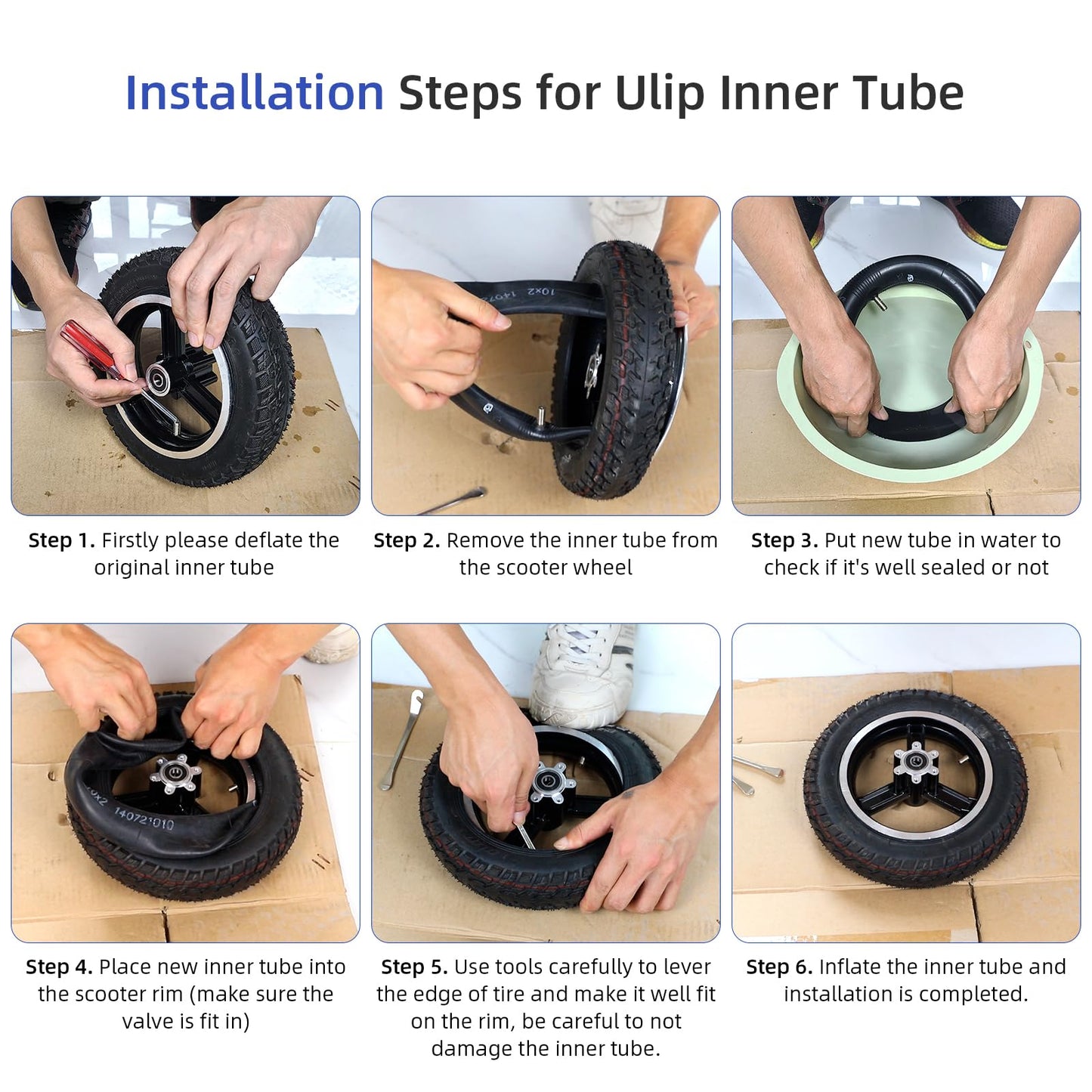 ulip 8 1/2 * 2(50-134mm) Inner Tube Replacement with 90 degree 8.5 Inch Scooter Tubes Tires for VSETT 9 9+ ZERO 9 Inokim Light 2 Scooter 2 PCS