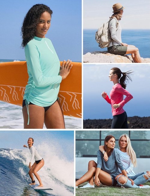 Ewedoos Rash Guard for Women - UPF 50+ Sun Protection Swim Shirt | Long Sleeve UV SPF Clothing
