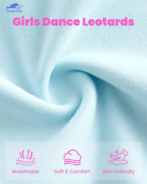 Gogokids Ballet Leotards for Girls Long Sleve Lace Dance Leotards Toddler Dance Dress with Removable Skirt Combo for 3-12 Years