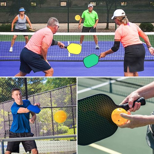 Geekman Premium 40 Holes Pickleball Balls for Outdoor Sport, USAPA Standard, True Flight, Highly Durable, 12 Pack