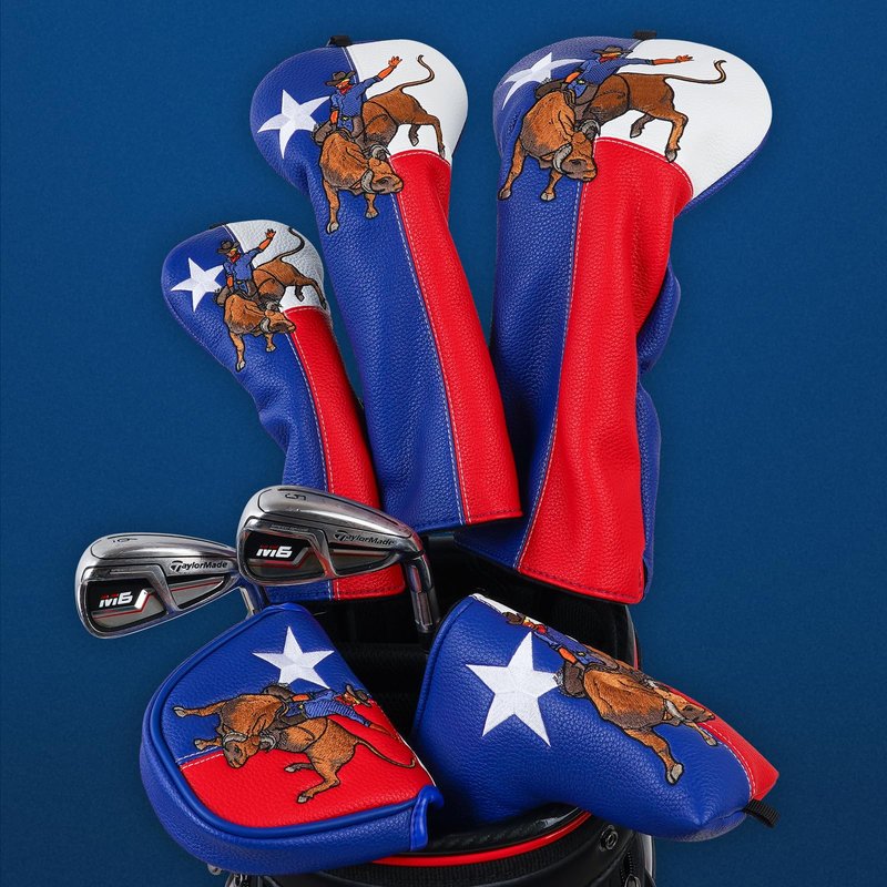 LZFAN Golf Club Covers 3 PCS Or 1PC, Golf Club Head Covers for Woods and Drivers Fairway Hybrid, Golf Head Covers Fit Most Golf Clubs Golf Headcovers Set Texas Punch (Heel Shaft Putter)