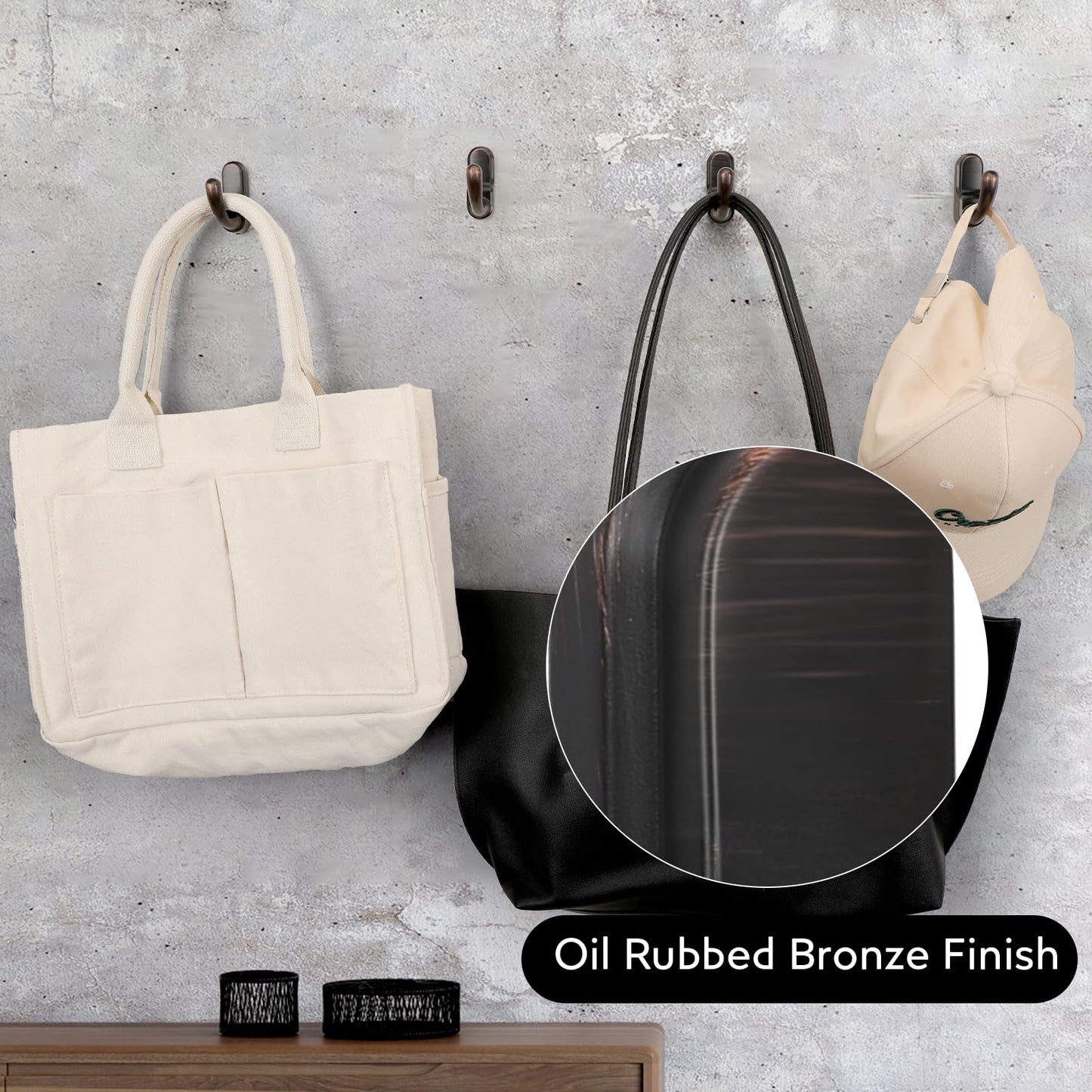 Metaliby 2 Pack Bathroom Hooks for Towels, Oil Rubbed Bronze Towel Hooks Wall Mounted, Bath Towel Robe Hook for Bathrooms, Bathroom Wall Hooks for Hanging Towels