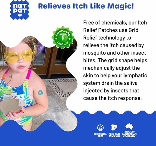 Buzzpatch Magic Patch Itch Relief Stickers - Effective Insect Bite Relief for Mosquitoes, Ticks & More - 32 Count