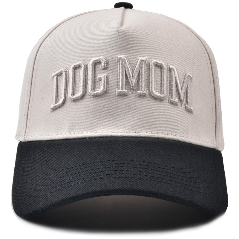 Dog Mom Hat- 3D Embroidered Puppy Mama Hat Adjustable Cotton Baseball Caps for Dog Lovers Black