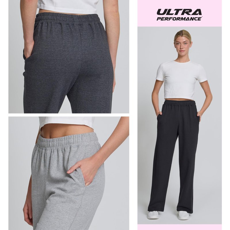 Ultra Performance Womens Sweatpants 3 Pack Open Bottom Wide Leg Lounge Sweatpant’s Pant Baggy Long Sweat Pants for Women