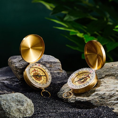 Dunzy 24 Pcs Camping Survival Compass Glow in the Dark Metal Pocket Compass for Hiking Military Navigation Tool for Hiking Hunting Climbing Camping Party Favor Supplies