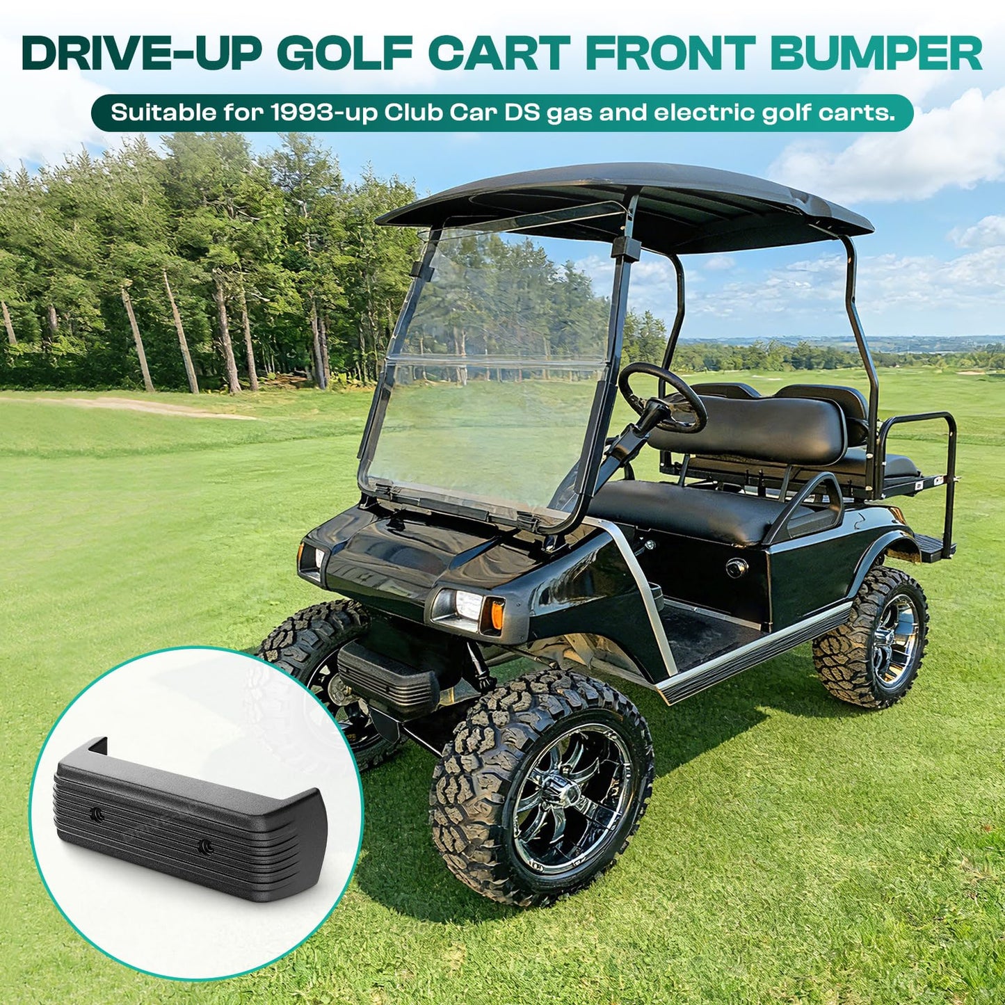 DRIVE UP Golf Cart Front Bumper, Club Car Front Bumper, Suitable for Club Car DS 1993-up Gas and Electric Golf Carts,OEM1016868