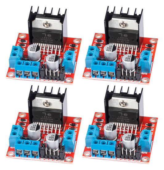 JTAREA L298N H Bridge Stepper Motor Driver Module DC Motors Drivers Dual H-Bridge for Arduino Smart Car Power UNO MEGA R3 Mega2560 (Pack of 4pcs)
