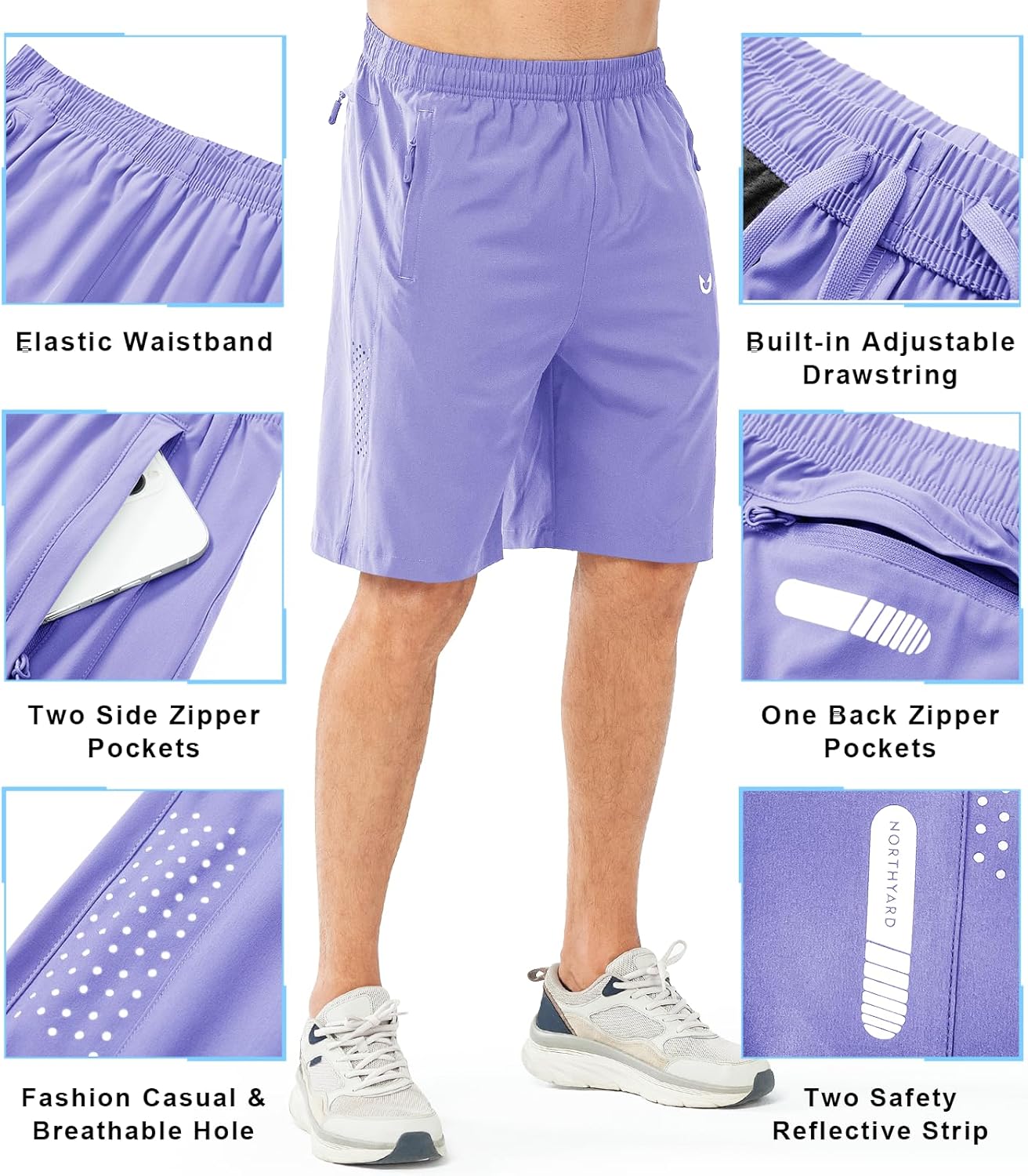 NORTHYARD Men's Athletic Running Shorts - Quick Dry Lightweight Gym Workout | Available in 5", 7", 9" Sizes