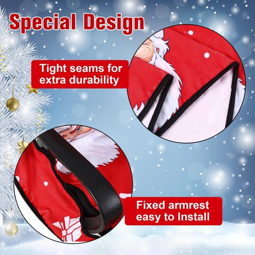 Cinnvoice 2 Pcs Christmas Golf Cart Seat Covers Universal Fit Golf Cart Seat Blanket Towel for 2 Person Seats Lightweight Travel Sports Seating Cushion Decorations Accessories