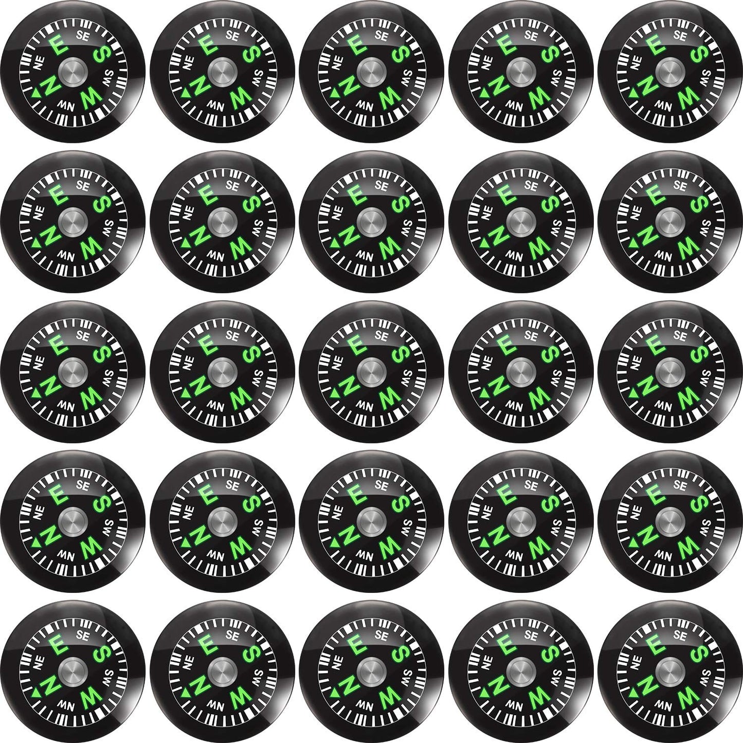 200 Pieces Button Compass Mini Black Survival Compass Oil Filled Compass for Camping Hiking Boating Touring