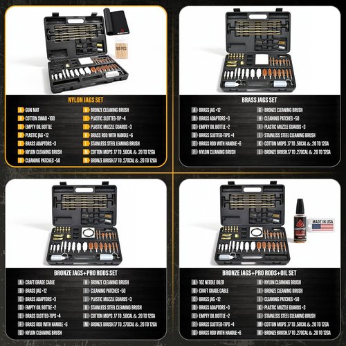 GLORYFIRE Gun Cleaning Kit - Universal Gun Brushes & Elite Brass Rods | Essential Hunting Gear