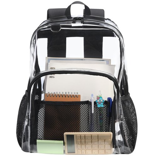 BORMELUN Clear Backpack Transparent Bookbag See-Through Stadium Concert approved Men Women 2pack