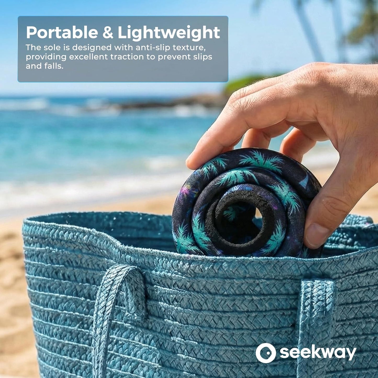SEEKWAY Water Shoes - Quick-Dry Aqua Socks for Men & Women | Non-Slip Barefoot Design - Black SK002(U)