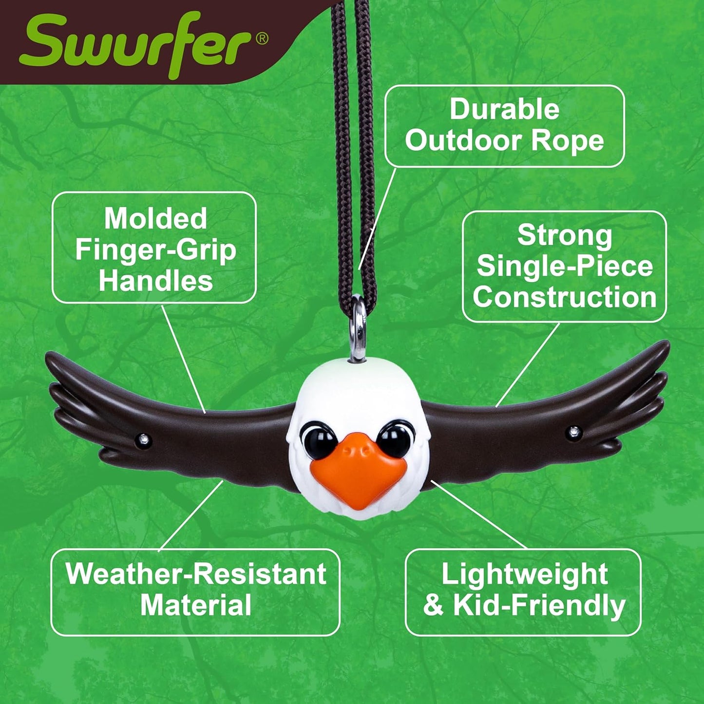 Swurfer Ninja Twister Swing Set - 360° Spin Toy for Kids | Durable Backyard Play, Easy Install, Up to 300lbs