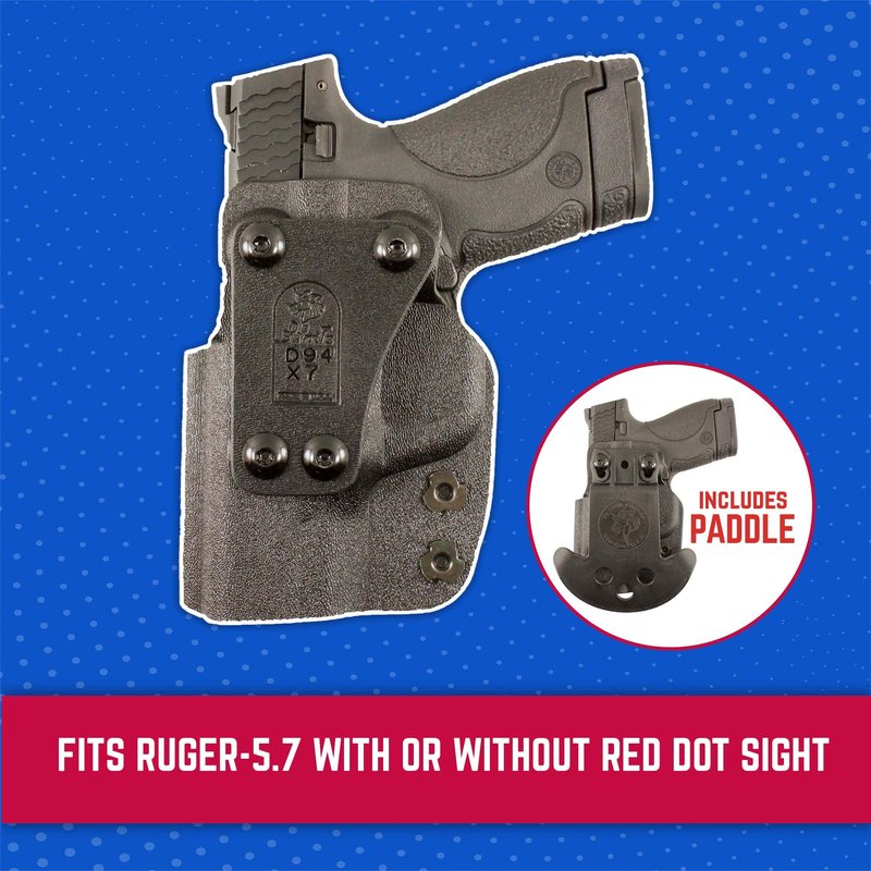 DeSantis Cazzuto Holster, Thermoplastic Material, Unisex Gun Holster with Belt Slot Attachment, Fits RUGER-57 WITH RED DOT SIGHT, 57 WITHOUT RED DOT SIGHT, Right-Hand Version, Black