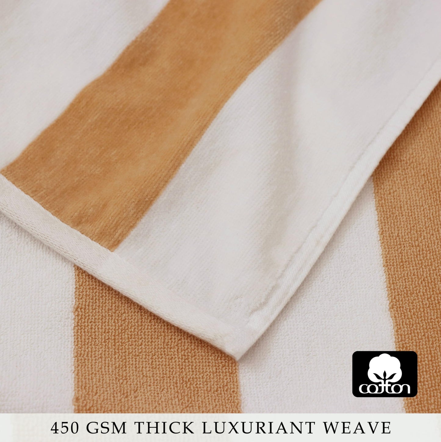 COTTON CRAFT Oversized Beach Towels - 2 Pack XXL 35x84 - The Big Kahuna 7 Foot Extra Large Beach Blanket Towel - Big & Tall - Huge 100% Cotton Velour Plush Soft Luxury Towel - Cabana Stripe Linen