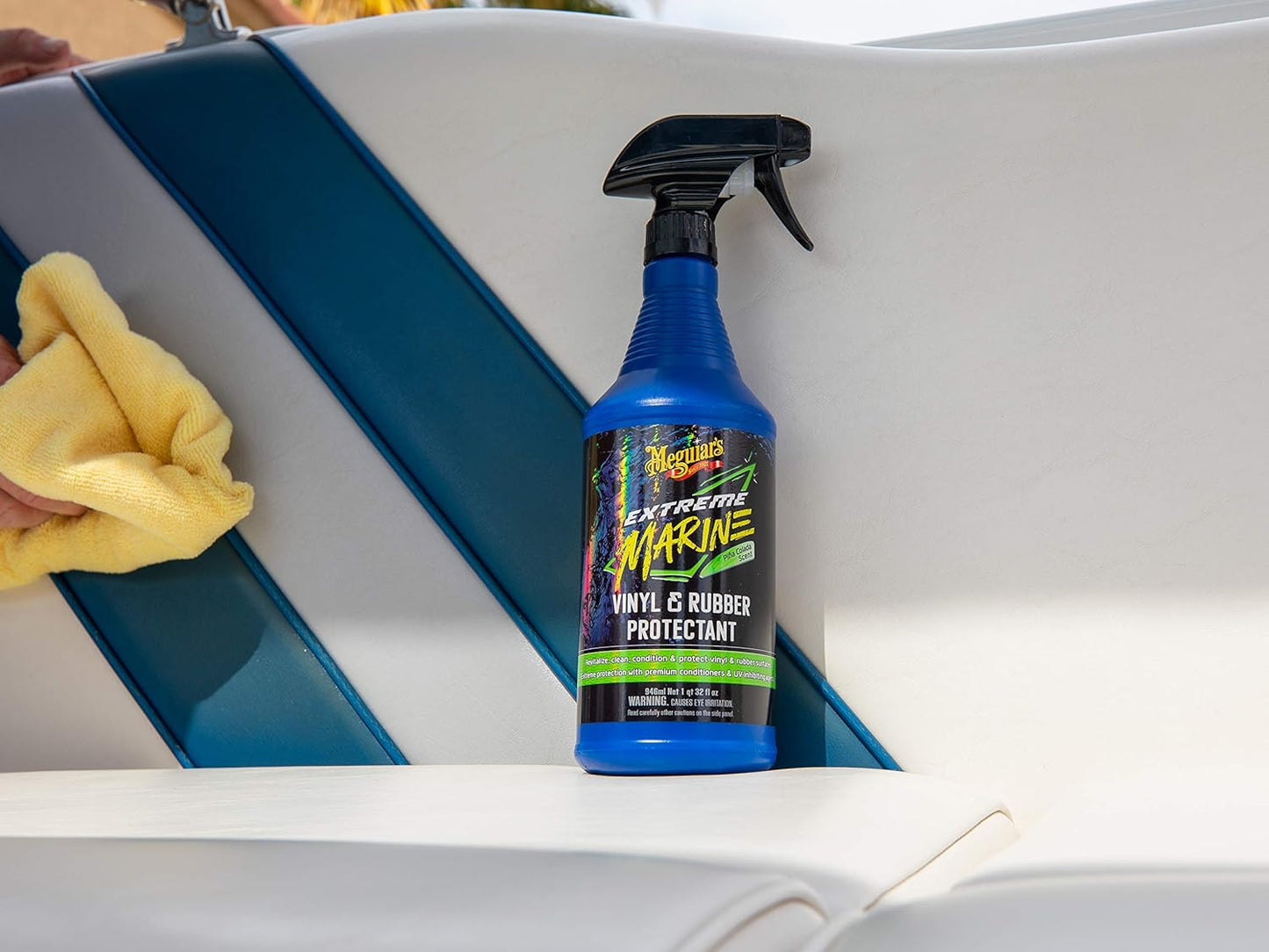 Meguiar's Marine Vinyl & Rubber Protectant Spray - UV Protection for Boats & RVs | 32 Oz